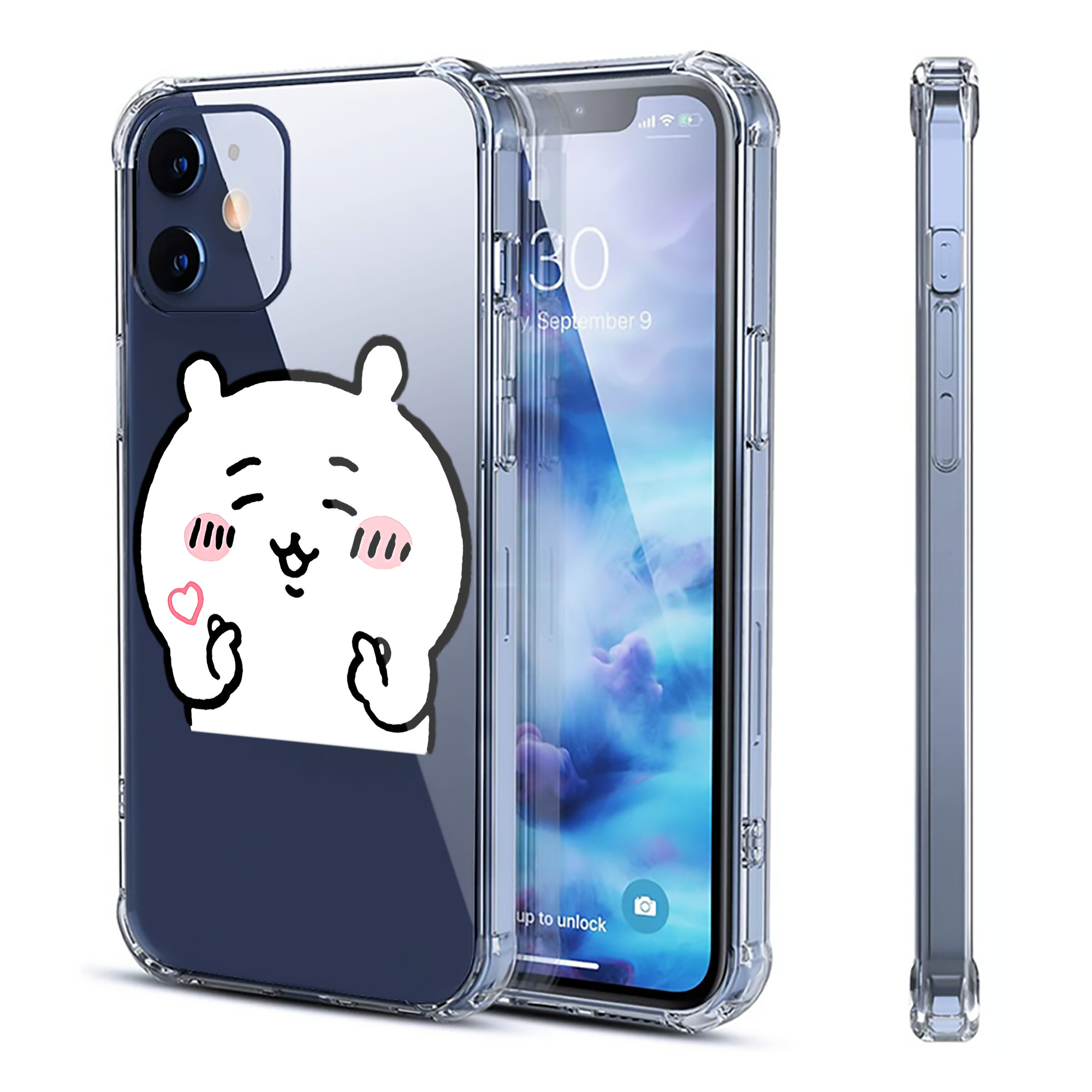 （画像用） ちいかわ ちいかわ Chii-kawa chiikawa 【iPhone 12シリーズ対応】透明スマホケース（クリアソフトケース）
